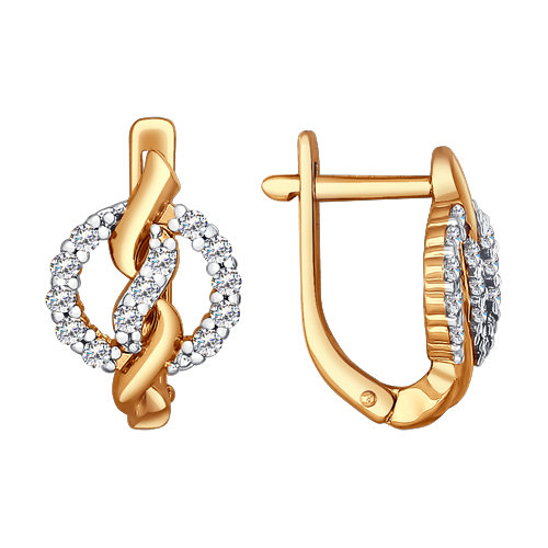 Серьги из золота с фианитами 024434 Серьги (Au 585)