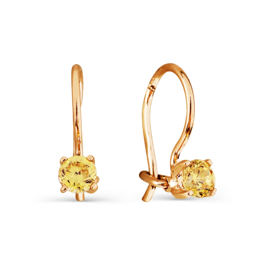 Серьги из золота с фианитами детские Т102026655-02 Серьги (Au 585)