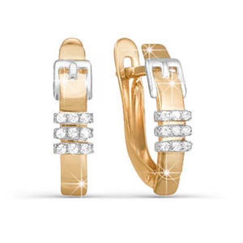 Серьги из золота с фианитами 122853 Серьги (Au 585)