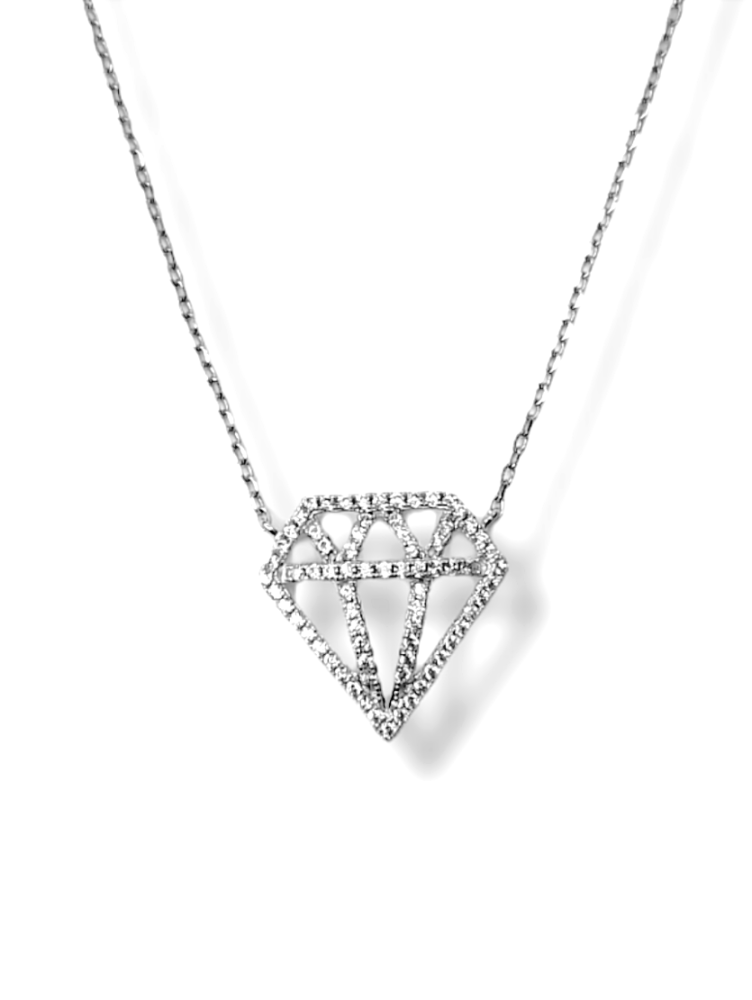 Колье из серебра с кубическим цирконием  N23948-Y Колье (Ag 925)