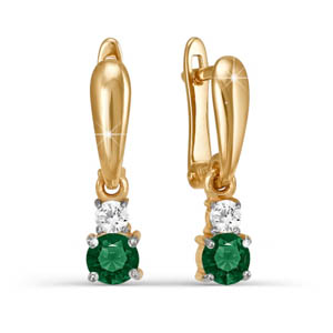 Серьги из золота с фианитами детские 122475 Серьги (Au 585)