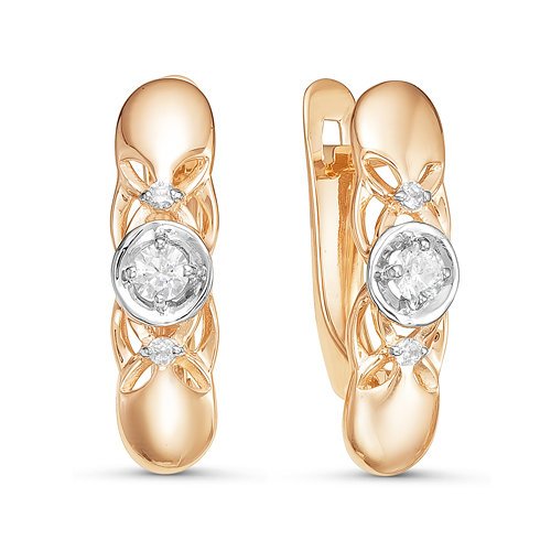 Серьги из золота с фианитами 125959 Серьги (Au 585)