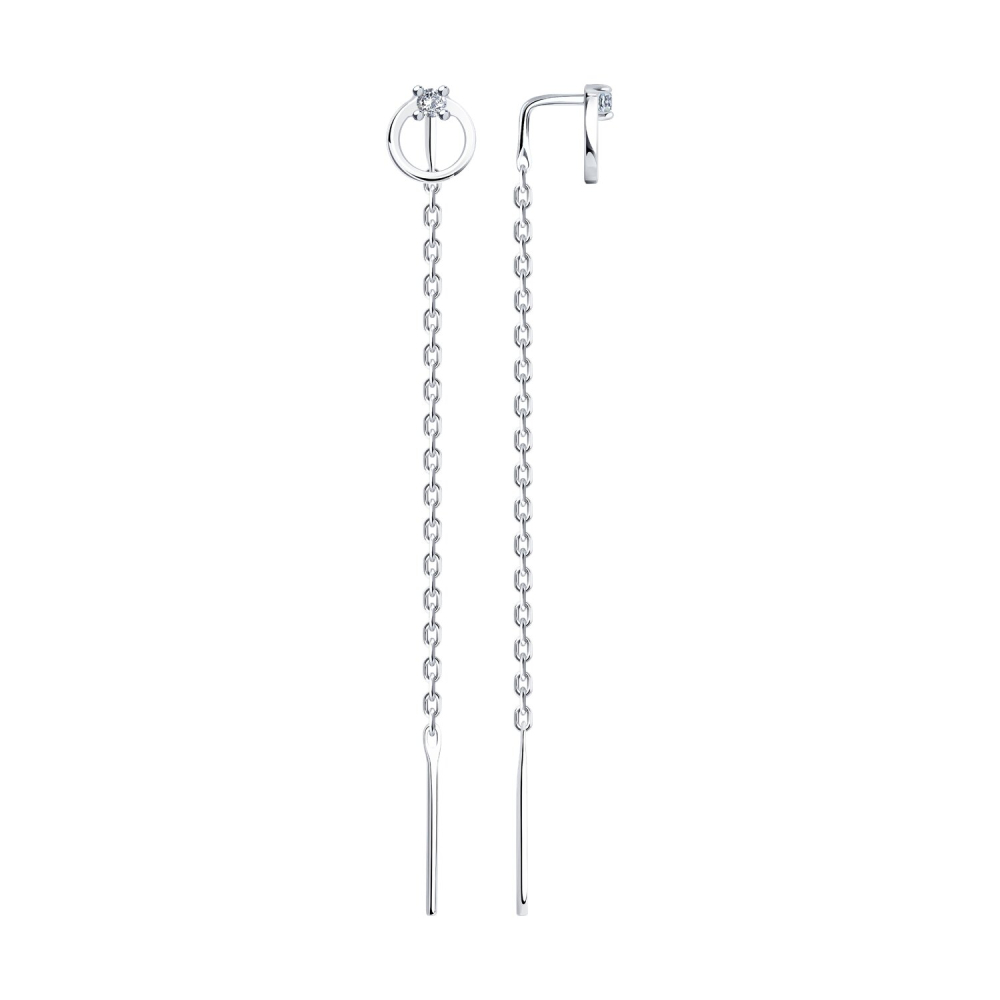 Серьги из серебра с фианитами  94026633 Серьги (Ag 925)
