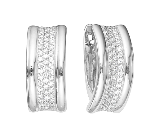 Серьги из серебра с фианитами  с125586 Серьги (Ag 925)
