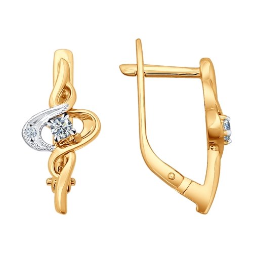 Серьги из золота c бриллиантами 1020374 Серьги (Au 585)