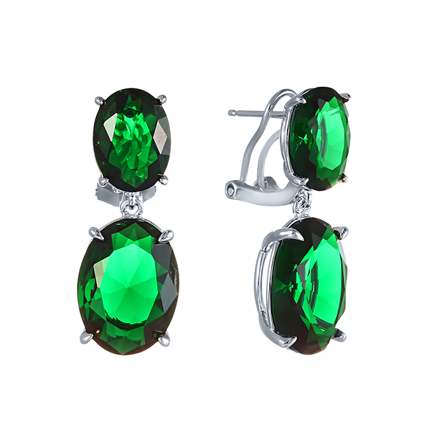 Серьги из серебра с кубическим цирконием 1540007020024 Серьги (Ag 925)