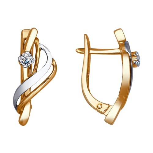 Серьги из золота c бриллиантами 1020071 Серьги (Au 585)