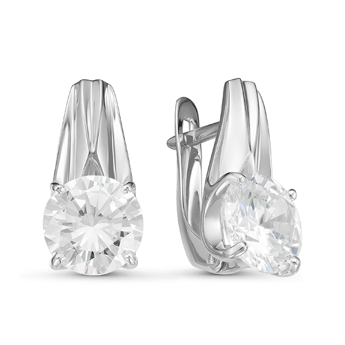 Серьги из серебра с фианитами  с126738 Серьги (Ag 925)