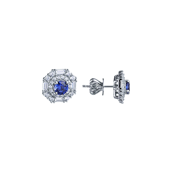 Серьги из серебра с кубическими циркониями 6220002143404 Серьги пусеты (Ag 925)