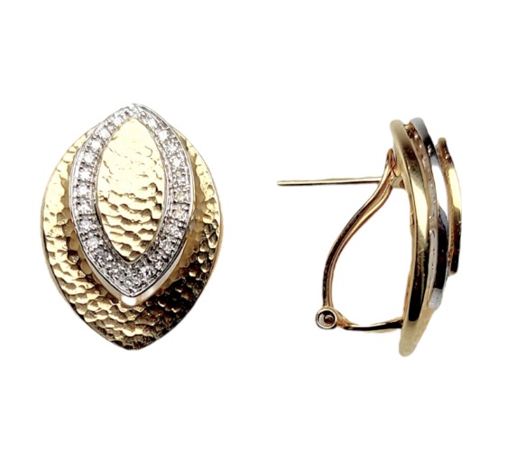 Серьги из желтого золота с бриллиантами 08100770098 Серьги (Au 585)