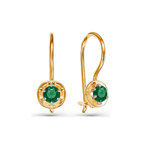 Серьги из золота с фианитами детские 125033 Серьги (Au 585)