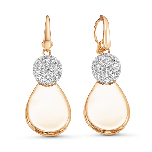 Серьги из золота с фианитами 125275 Серьги (Au 585)