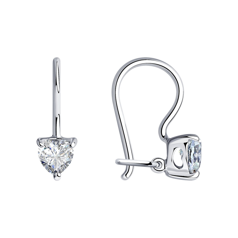 Серьги из серебра с фианитами  94020585 Серьги (Ag 925)