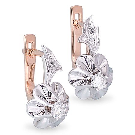 Серьги из золота c бриллиантами 2-104-217 Серьги (Au 585)