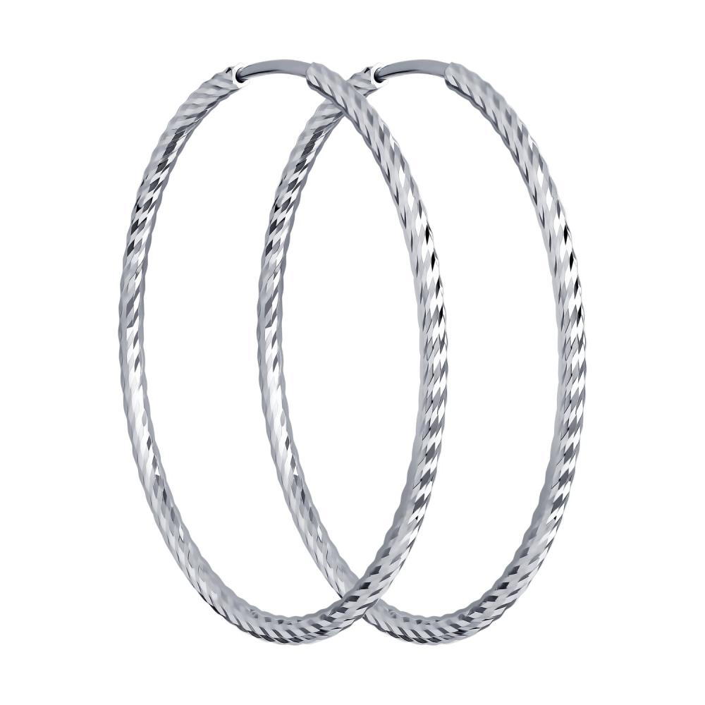 Серьги конго из серебра 94140015 Серьги (Ag 925)