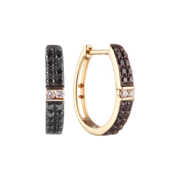 Серьги из желтого золота с бриллиантами 02500220454 Серьги (Au 585)