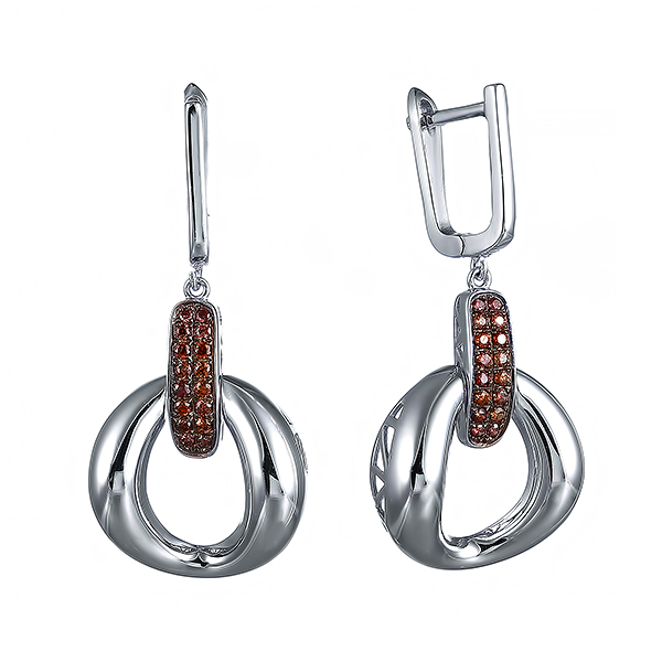 Серьги из серебра с кубическим цирконием 1880004063906 Серьги (Ag 925)