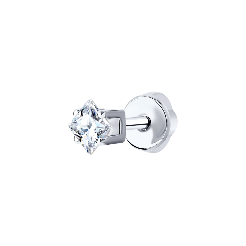 Серьга из серебра с фианитом 94170004 Серьга (Ag 925)