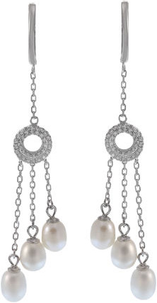 Серьги из серебра с жемчугом 24С122170 Серьги (Ag 925)