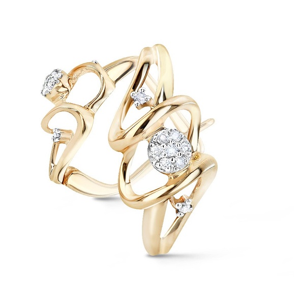 Серьги из золота c бриллиантами 56933 Серьги (Au 585)