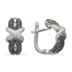 Серьги из белого золота с бриллиантами 1020283 Серьги (Au 585)