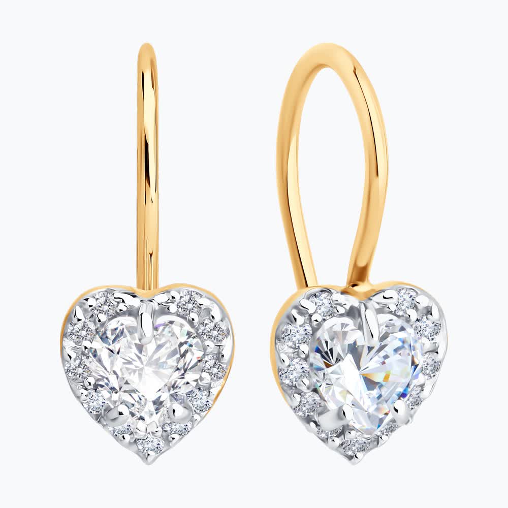 Серьги из золота с фианитами детские 0200951 Серьги (Au 585)