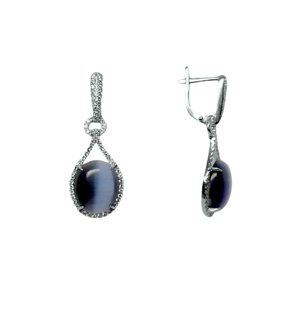 Серьги из серебра с полудрагоценными вставками 0020085 Серьги (Ag 925)