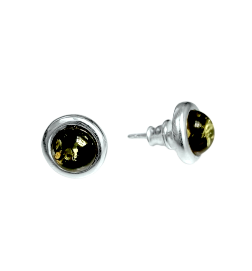 Серьги пусеты из серебра с янтарем 85020300278 Серьги (Ag 925)