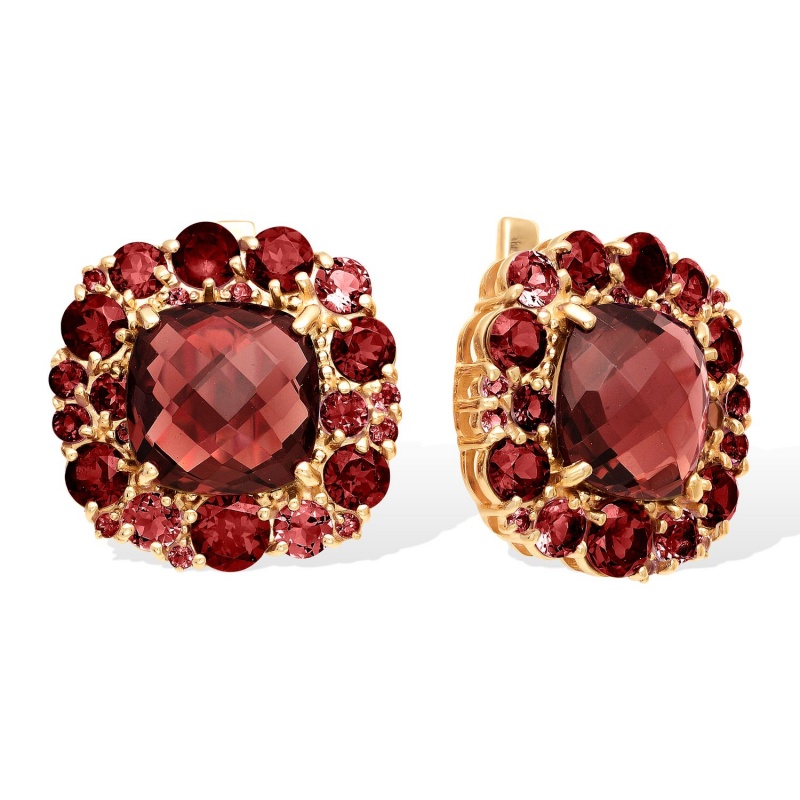 Серьги из золота с гранатами С120-1768Гр Серьги (Au 585)