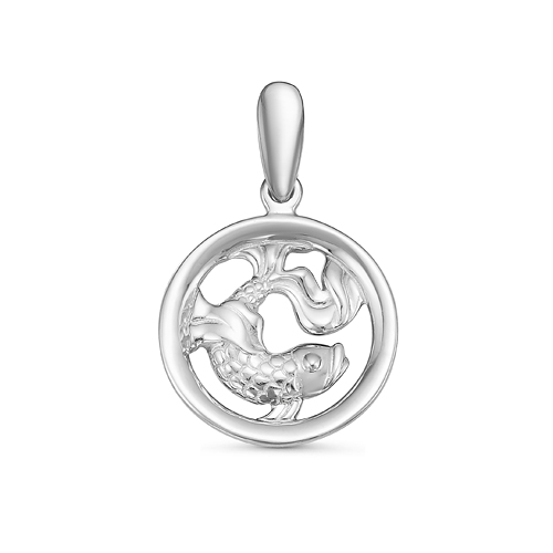 Подвеска-зодиак из серебра Рыбы с035833 Подвеска зодиак (Ag 925)