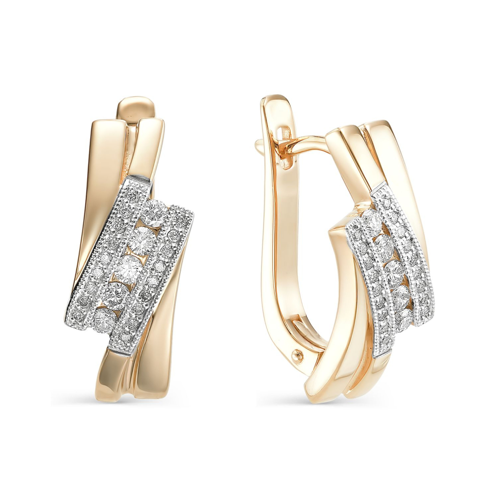 Серьги из золота c бриллиантами 494-210 Серьги (Au 585)