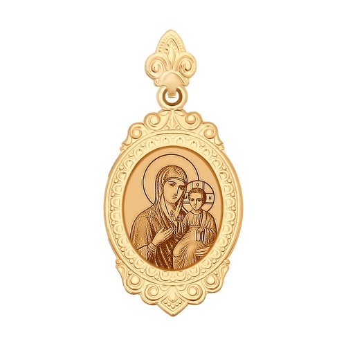 Подвеска из золота "Иконка Божья Матерь Смоленская" 102178 Подвеска икона (Au 585)