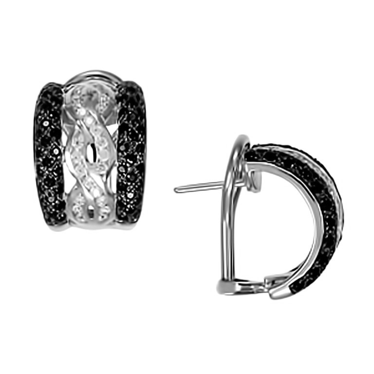 Серьги из белого золота с цирконом E405-Z-ERB1209 Серьги (Au 585)
