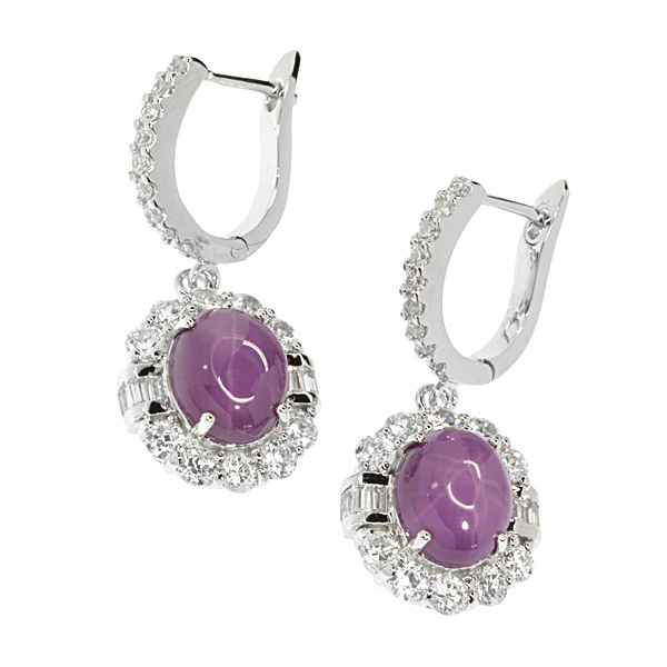 Серьги из серебра с рубинами 2380001040405 Серьги (Ag 925)