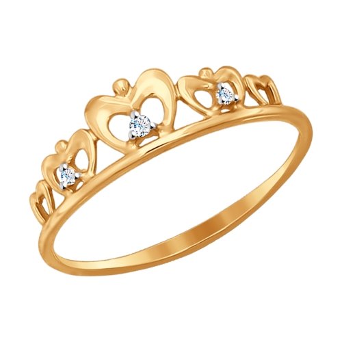 Кольцо из золота с фианитами 017148 Кольцо (Au 585)