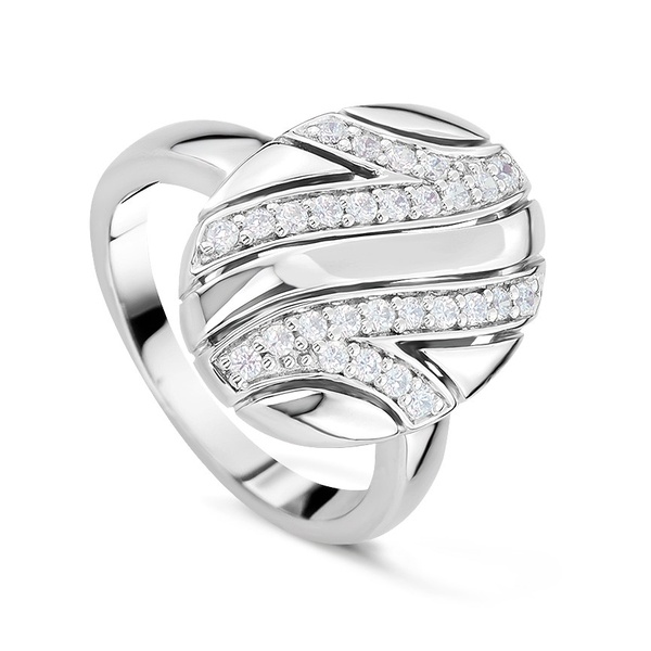 Кольцо из серебра с фианитами  28588 Кольцо (Ag 925)