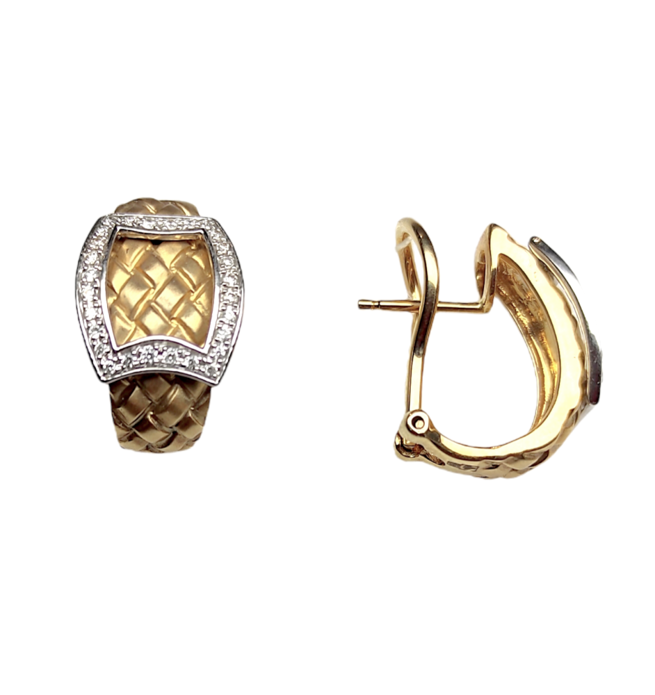 Серьги из желтого золота с бриллиантами 23912*00450292 Серьги (Au 585)