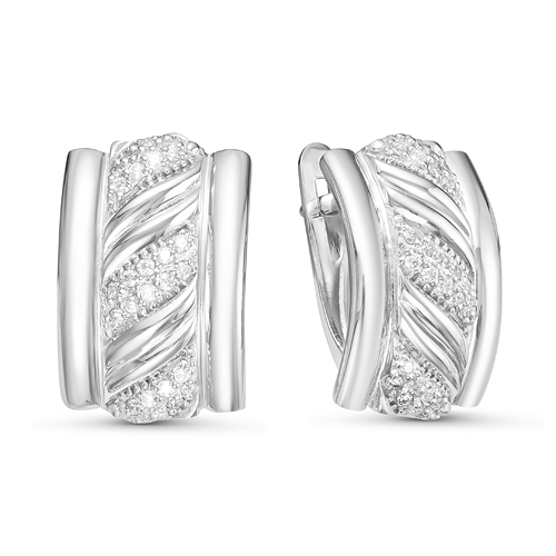Серьги из серебра с фианитами  с126041 Серьги (Ag 925)