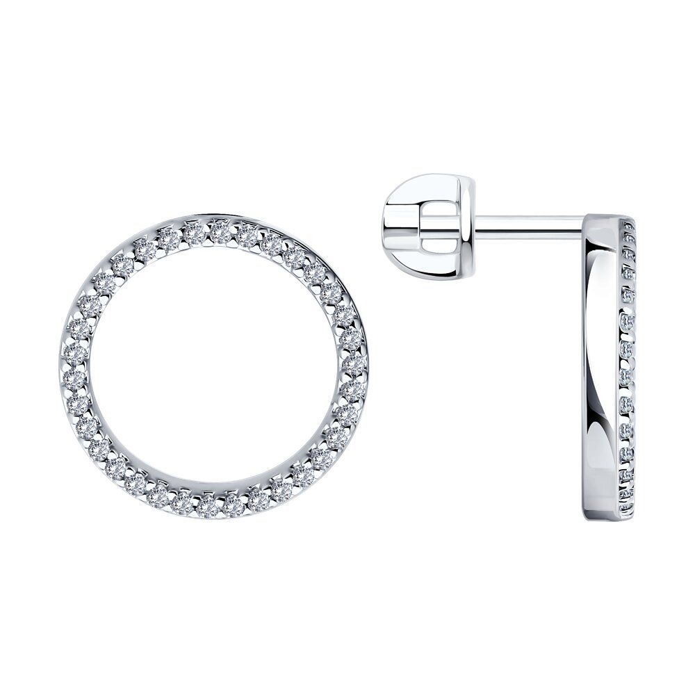 Серьги из серебра с фианитами  94026738 Серьги (Ag 925)