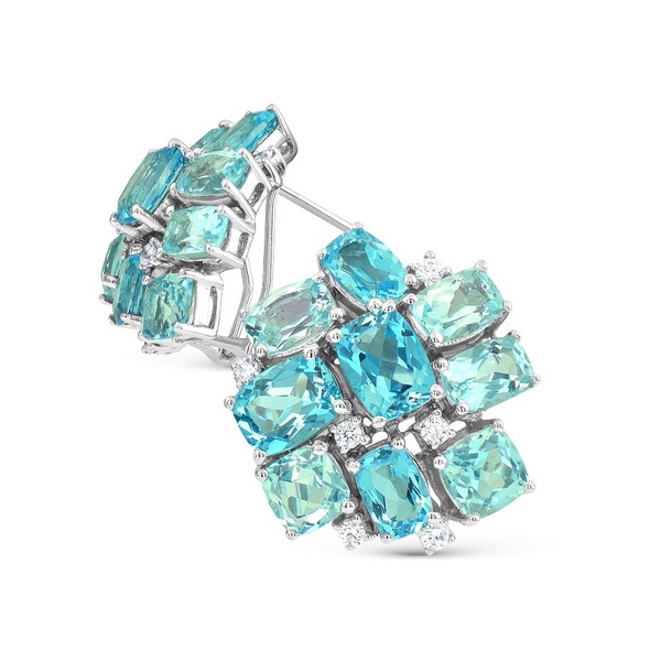 Серьги из серебра с топазами и фианитами 45478 Серьги (Ag 925)