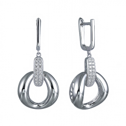 Серьги из серебра с кубическими циркониями 1880004063704 Серьги (Ag 925)