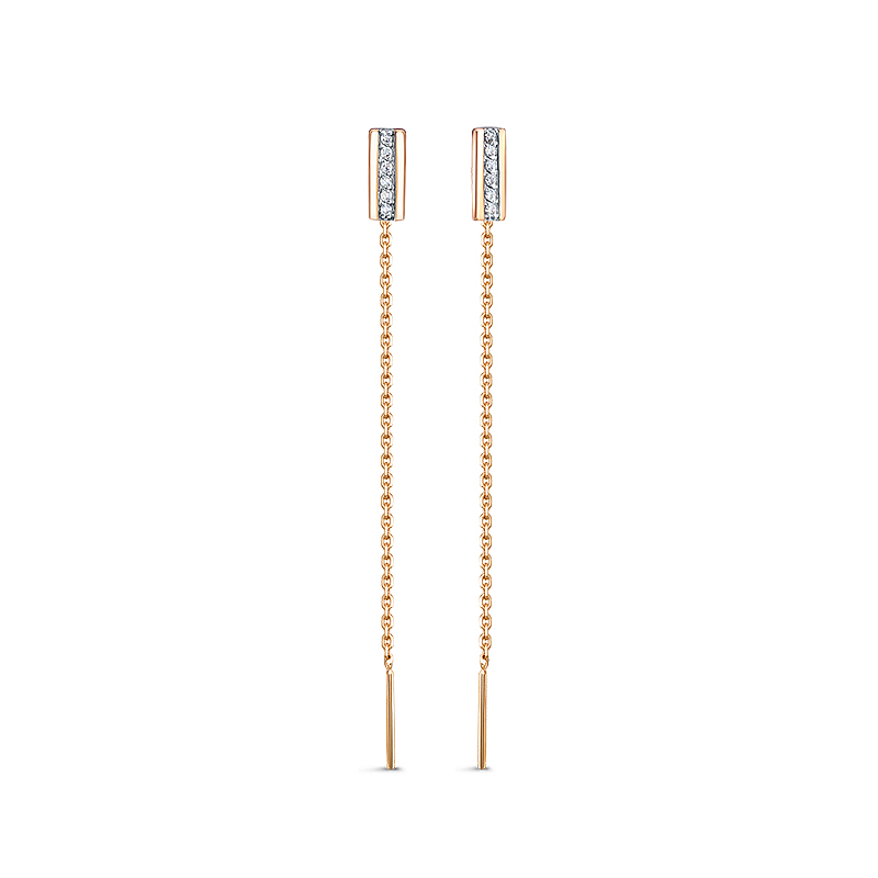 Серьги из золота с фианитами 1400985 Серьги (Au 585)