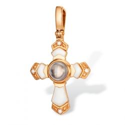 Крест из золота с эмалью и фианитами 41801377 Крест (Au 585)