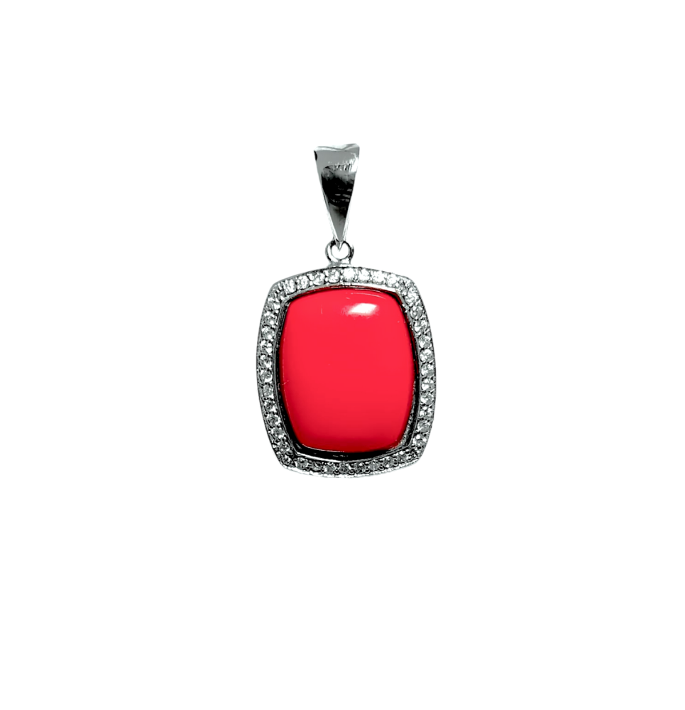 Подвеска из серебра с кораллом 3421930188 Подвеска (Ag 925)