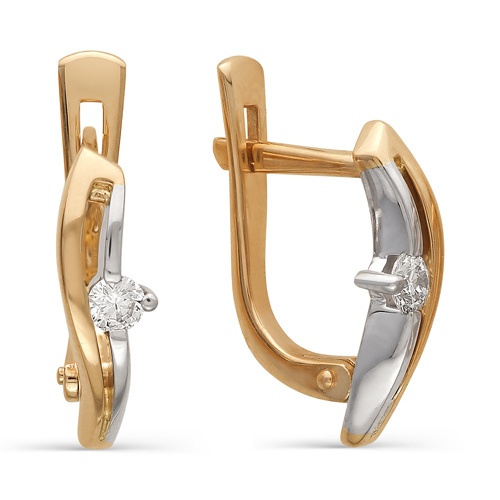 Серьги из золота c бриллиантами 1020080 Серьги (Au 585)