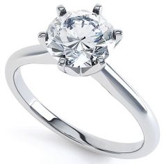Кольцо из белого золота с фианитом K6052W Кольцо (Au 585)