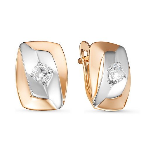 Серьги из золота с фианитами 127222 Серьги (Au 585)