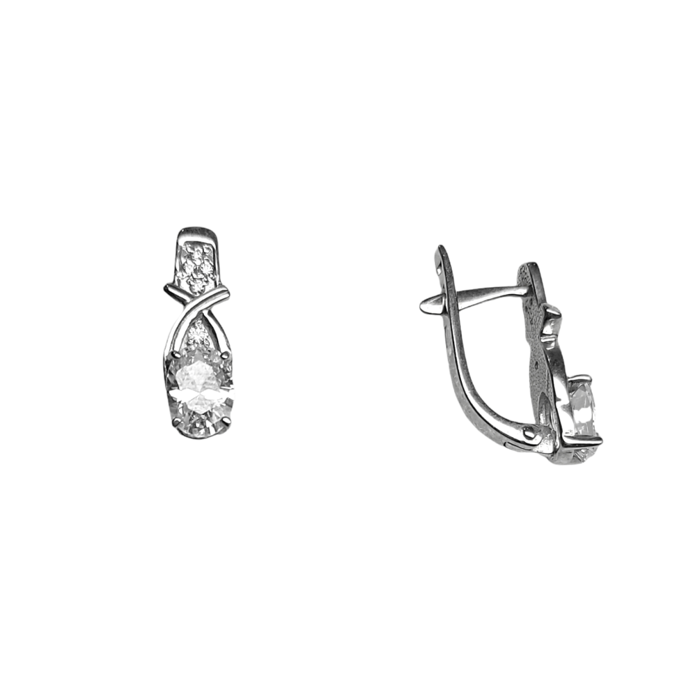 Серьги из серебра с горным хрусталем 00225-231 Серьги (Ag 925)