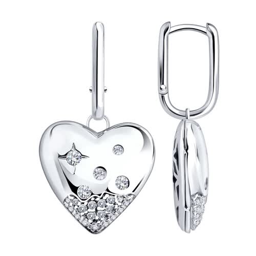 Серьги из серебра с фианитами  94027952 Серьги (Ag 925)