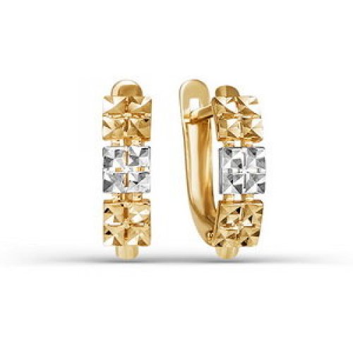 Серьги из золота с алмазной гранью  220876 Серьги (Au 585)